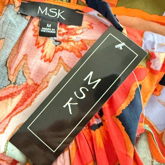 MSK Sleeveless Rayon Tropical Print Women’s Jumpsuit Romper Size M NEW - Picture 6 of 7